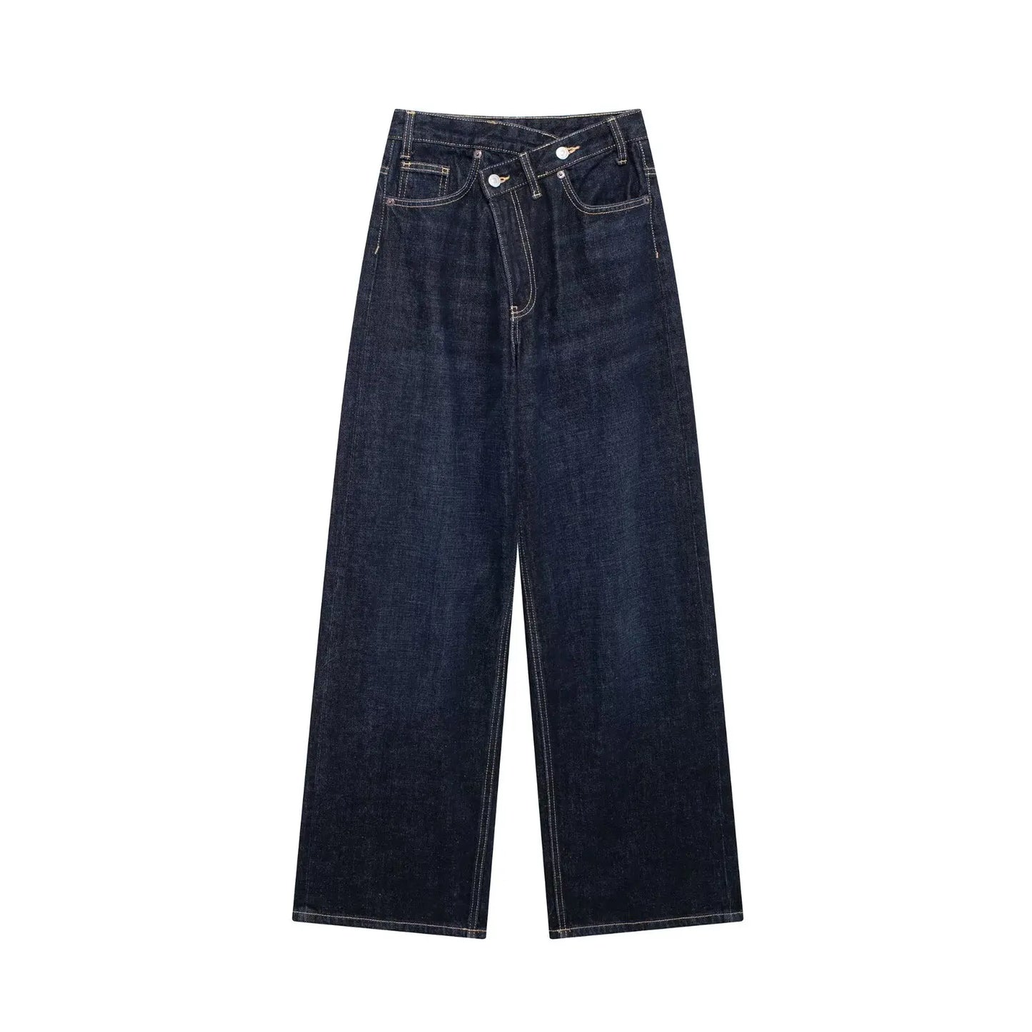Willshela Women Fashion Denim Solid Straight Jeans Pant High Waist Full Length Casual Female Chic Lady Long Trousers