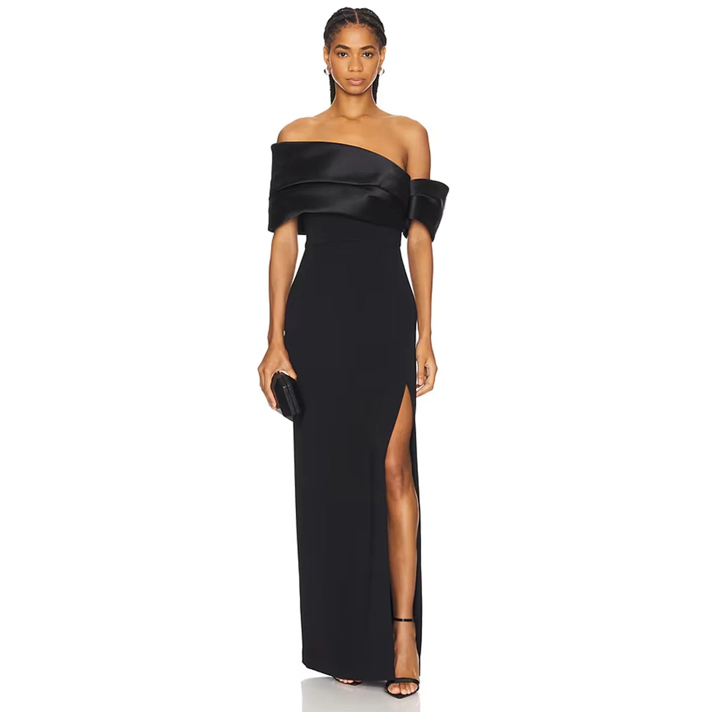 Sharon Said Elegant Off Shoulder Pink Dubai Evening Dress with High Side Slit for Women Wedding Party Gown SF108 Customized