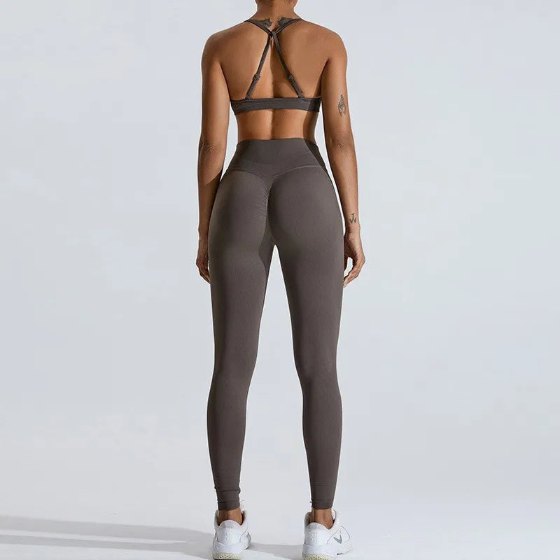 Gym Clothes Women 2 Pcs Yoga Set Breathable Sports Bra High Waist Leggings Women's Tracksuit Sportswear Fitness Suit Activewear