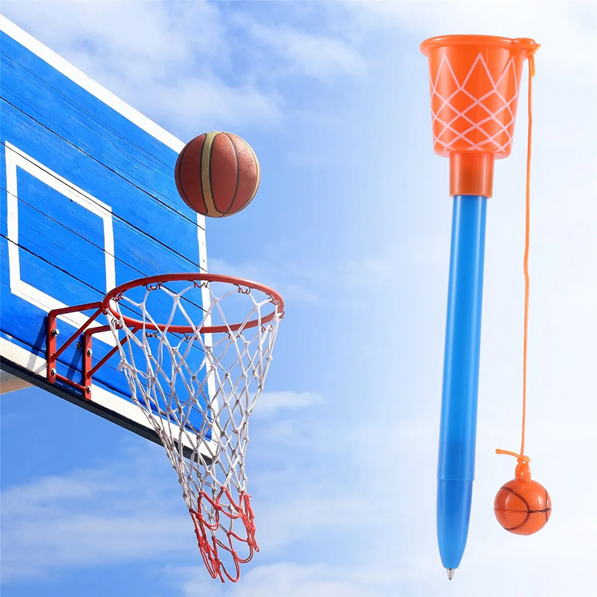 Basketball Hoop Pens,Basketball Party Favors -Sports Novelty Pens with Basketball Toss for Sport Themed Birthday Party