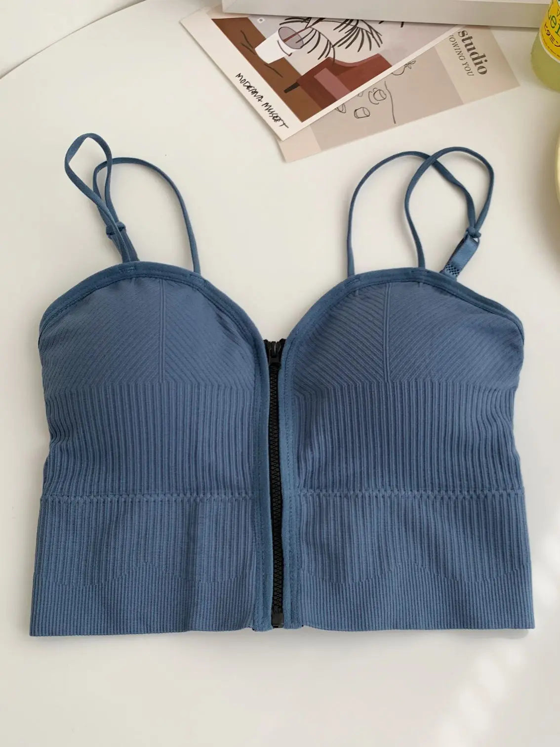 HELIAR Ziper Fly Crop Tops Wish Padded Underwear Tube Tops Women Cottons Crop Tops Basic Tops Women Basic Crop Tops 2025 Summer