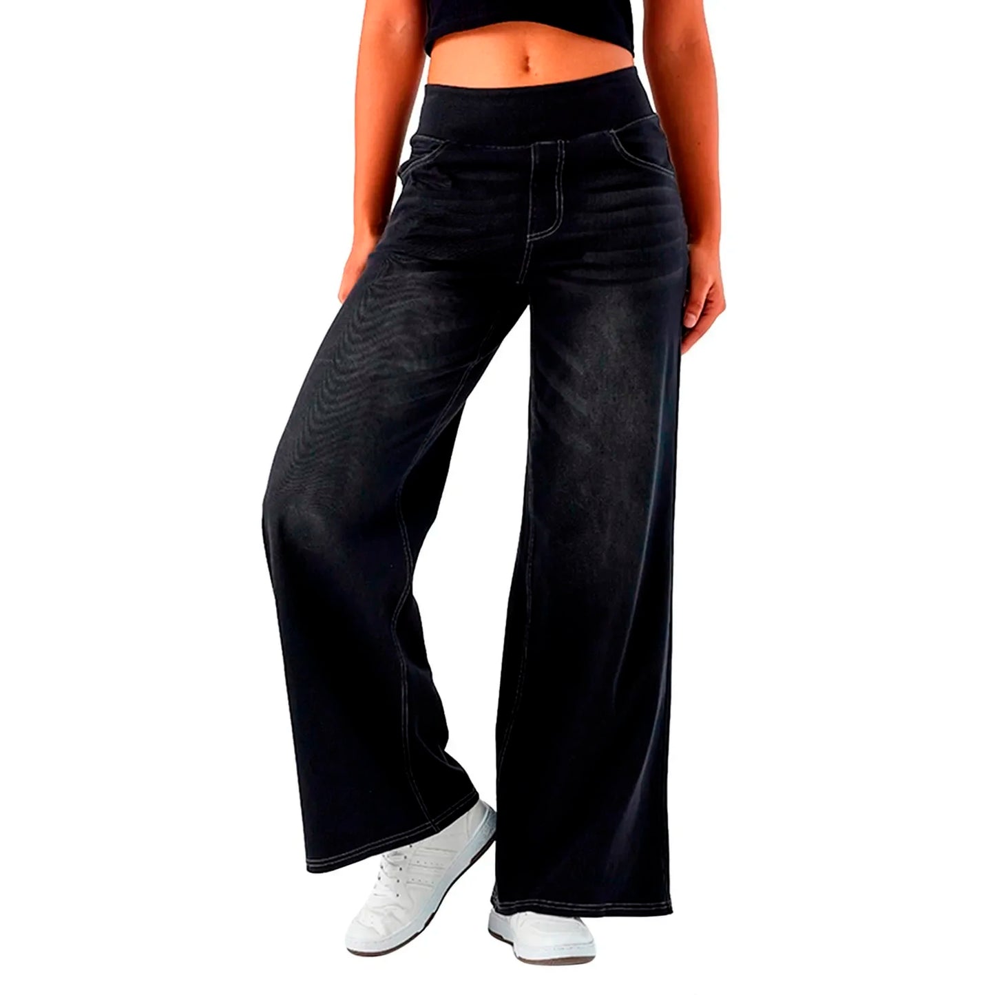 Women Baggy Jeans Streetwear High Waist Wide Leg Denim Pants Retro Elastic Waist Blue Loose Female Trousers 2025