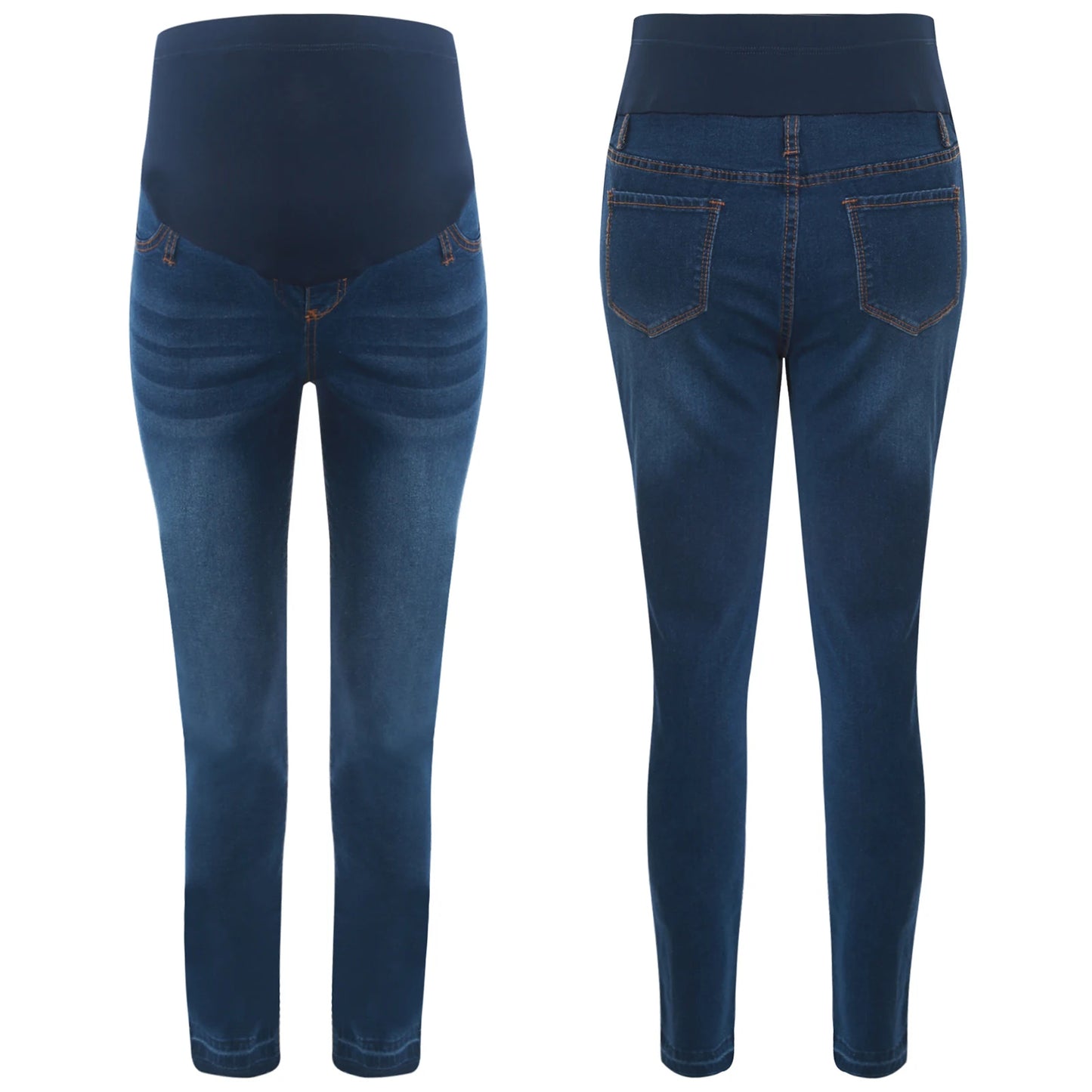 Pregnant Women High Waist Support Belly Jeans Maternity Hip Lifting Elastic Denim Pants Daily Work Wear Streetwear Loungewear