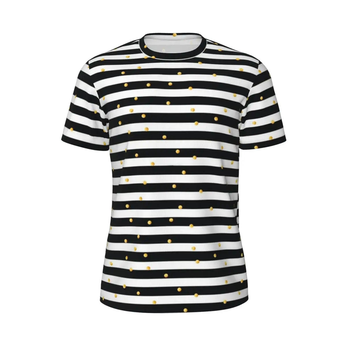 Gym T Shirt For Mens Retro Dots And Stripes T Shirts Fashion Blue Line Design Summer Tees O Neck Basic Graphic Clothes Plus Size