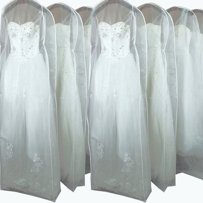 1pc Wedding Dress Dust Cover Bags, Transparent Hanging Clothes Storage Bags For Dress, Portable Garment Bags, Household Storage Organizer For Bedroom, Closet, Wardrobe, Home, Dorm