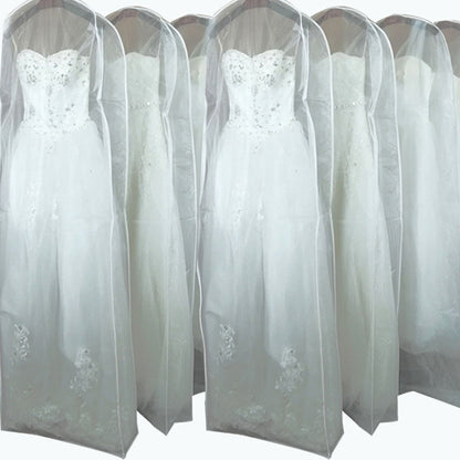 1pc Wedding Dress Dust Cover Bags, Transparent Hanging Clothes Storage Bags For Dress, Portable Garment Bags, Household Storage Organizer For Bedroom, Closet, Wardrobe, Home, Dorm