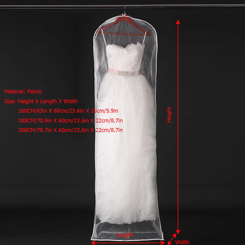 1pc Wedding Dress Dust Cover Bags, Transparent Hanging Clothes Storage Bags For Dress, Portable Garment Bags, Household Storage Organizer For Bedroom, Closet, Wardrobe, Home, Dorm