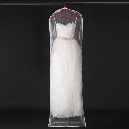 1pc Wedding Dress Dust Cover Bags, Transparent Hanging Clothes Storage Bags For Dress, Portable Garment Bags, Household Storage Organizer For Bedroom, Closet, Wardrobe, Home, Dorm