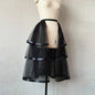1PC Punk Style Skirt Black 3 Layers Ribbon 5 Layers Mesh Removable Tulle Skirt Half-length Skirt Covering Wedding Dress Elastic Waist Detachable Thin Tulle Skirt