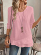 Crew Neck Chic Casual Womens Top