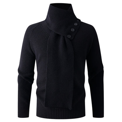 A Thick High-neck Sweater With A Strong Sense Of Knitwear Design