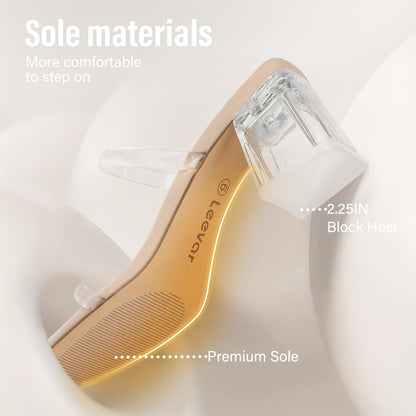 Square Toe Heeled Sandals For Women, Women's Low Block Heels Sandals, Ankle Strap Chunky Heels For Party Wedding Dress Shoes