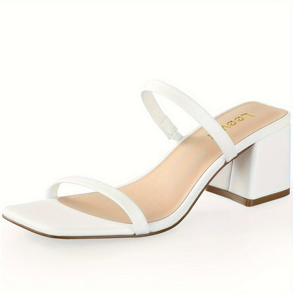 Square Toe Heeled Sandals For Women, Women's Low Block Heels Sandals, Ankle Strap Chunky Heels For Party Wedding Dress Shoes