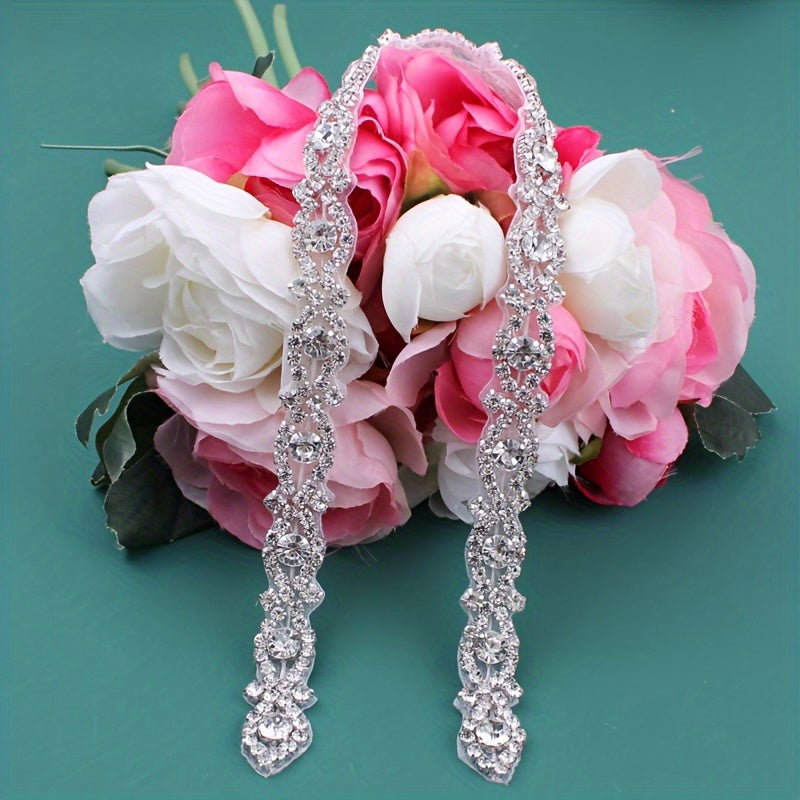 1pc Elegant Rhinestone Waistband Bridal Wedding Dress Accessories