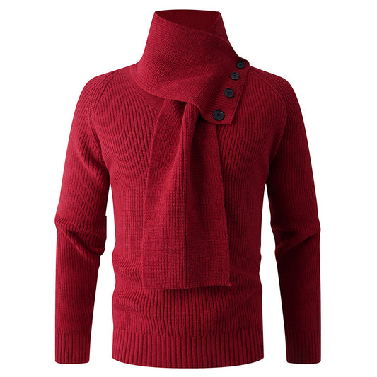 A Thick High-neck Sweater With A Strong Sense Of Knitwear Design