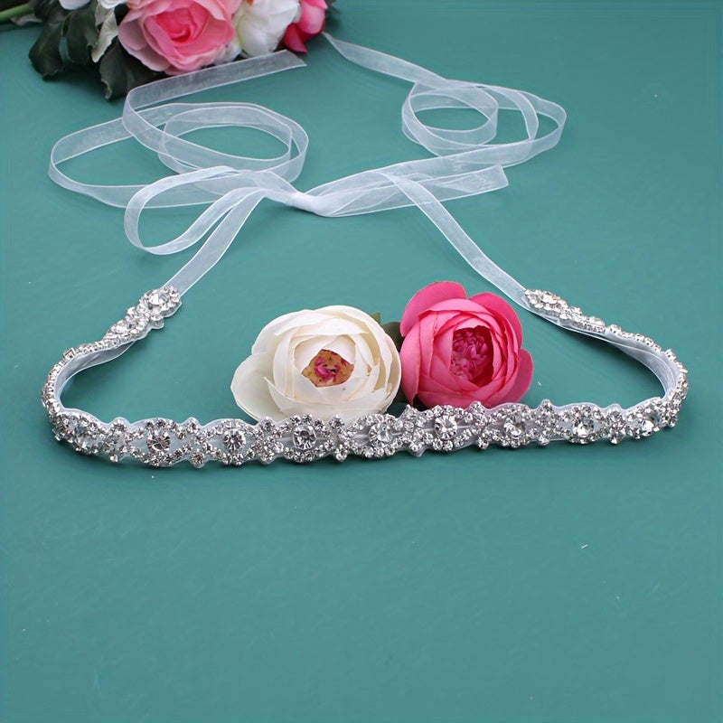 1pc Elegant Rhinestone Waistband Bridal Wedding Dress Accessories