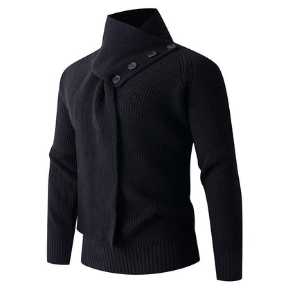 A Thick High-neck Sweater With A Strong Sense Of Knitwear Design