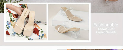 Square Toe Heeled Sandals For Women, Women's Low Block Heels Sandals, Ankle Strap Chunky Heels For Party Wedding Dress Shoes