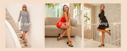 Square Toe Heeled Sandals For Women, Women's Low Block Heels Sandals, Ankle Strap Chunky Heels For Party Wedding Dress Shoes