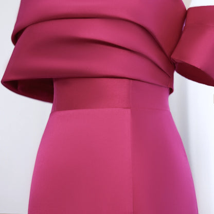 Sharon Said Elegant Off Shoulder Pink Dubai Evening Dress with High Side Slit for Women Wedding Party Gown SF108 Customized