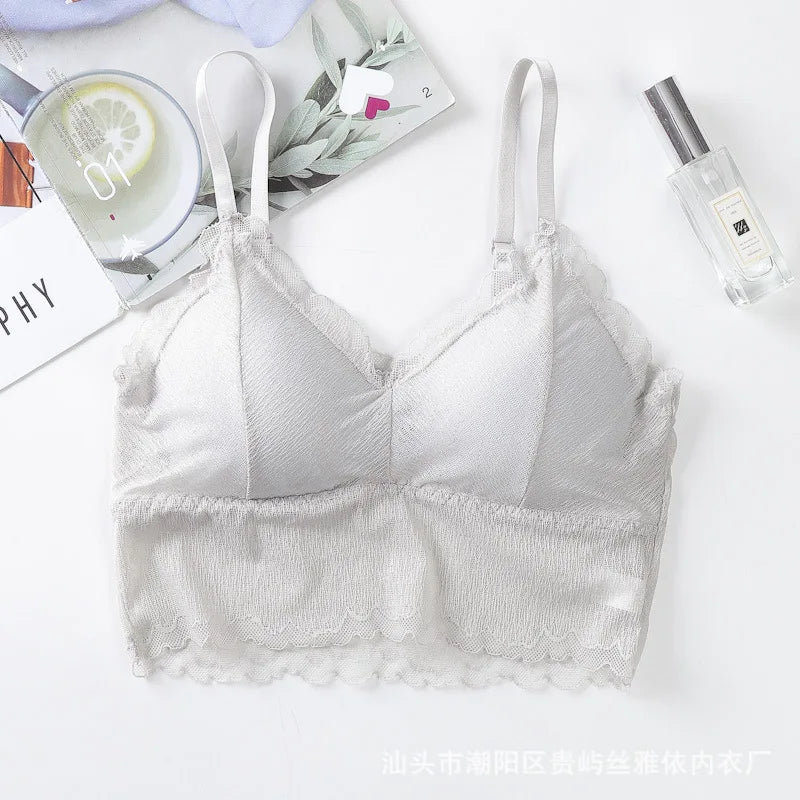 Tops For Women Lingerie Fashion Lace Top Beautiful Bra Female Seamless Bra Tube Top With Bra Pad Underwear Push Up Brassiere