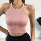 HELIAR Women Plain Halter Tops Knitted Off Shoulder Y2K Tops Camis Sexy Crop Tops Women Tank Tops 2025 Summer