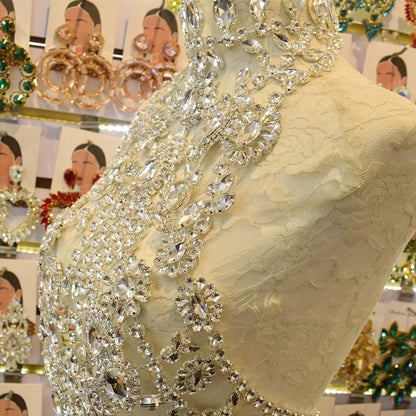 CUIER Luxurious Black Tops for Women Body Chain Jewelry Gun-black