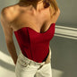 Sexy Women Tube Tops Solid Sleeveless Slim Skinny Corset Cropped Top 2025 Summer Casual Elegant Female Strapless Vest