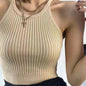 HELIAR Women Plain Halter Tops Knitted Off Shoulder Y2K Tops Camis Sexy Crop Tops Women Tank Tops 2025 Summer