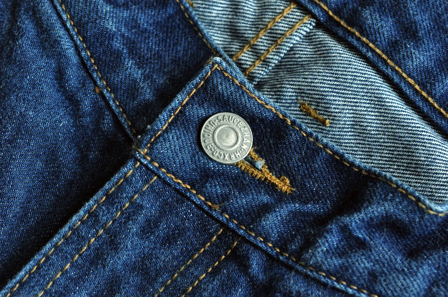 Saucezhan  315XX-18SX Men Jeans Washed Jeans Selvedge Denim Jeans for Men Distressed Jeans Taper Fit  Zipper Fly  18 oz