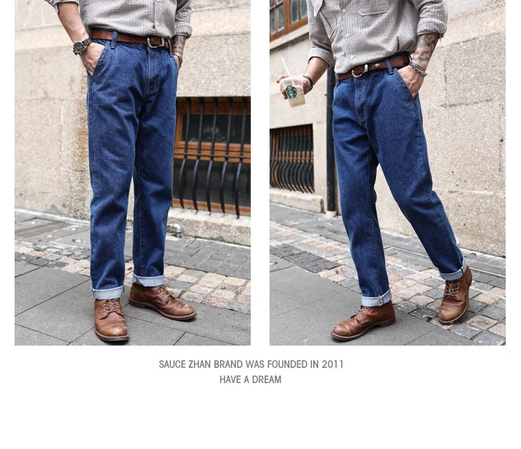 Saucezhan  315XX-18SX Men Jeans Washed Jeans Selvedge Denim Jeans for Men Distressed Jeans Taper Fit  Zipper Fly  18 oz