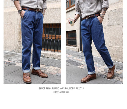 Saucezhan  315XX-18SX Men Jeans Washed Jeans Selvedge Denim Jeans for Men Distressed Jeans Taper Fit  Zipper Fly  18 oz