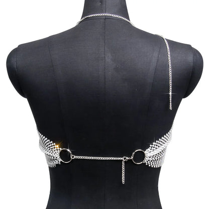 Sexy black White Summer crop top women festival Beach club outfits Party tank top t shirt woman Halter Rhinestones tops topy Hot