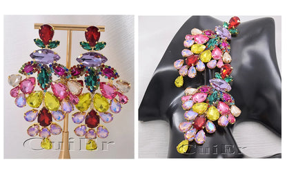 CUIER Luxurious Black Tops for Women Body Chain Jewelry Gun-black