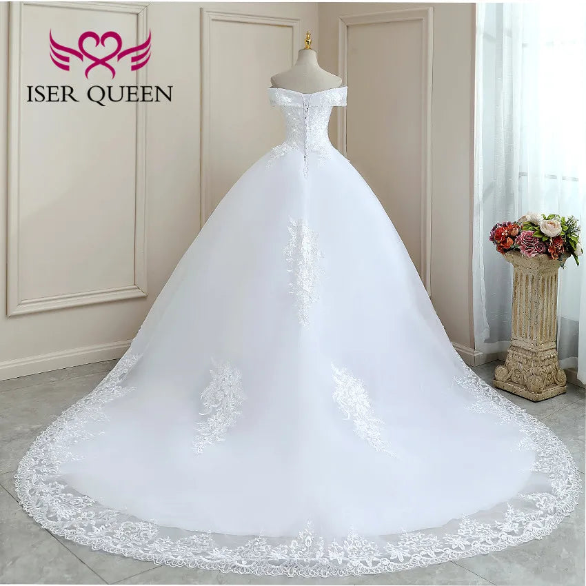 Customized V neck Beautiful Lace Appliques BOHO Wedding Dress Embroidery On Net White Plus Size Wedding Dresses Women WX0267