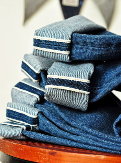 Saucezhan  315XX-18SX Men Jeans Washed Jeans Selvedge Denim Jeans for Men Distressed Jeans Taper Fit  Zipper Fly  18 oz