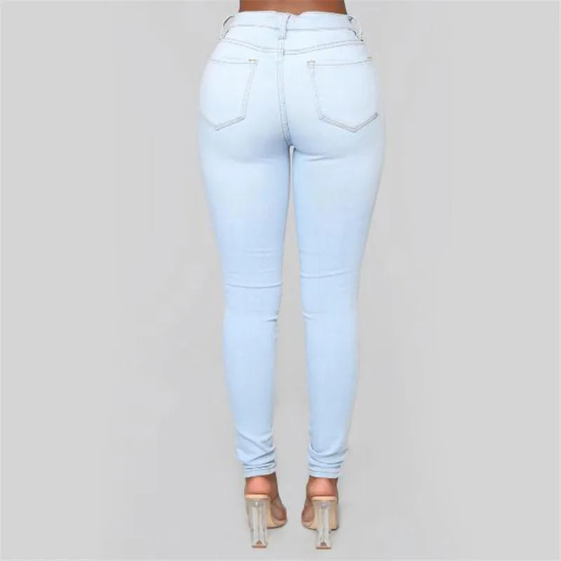 2025 New Women's High Waist Slim Jeans Fashion Casual Stretch Denim Pencil Pants