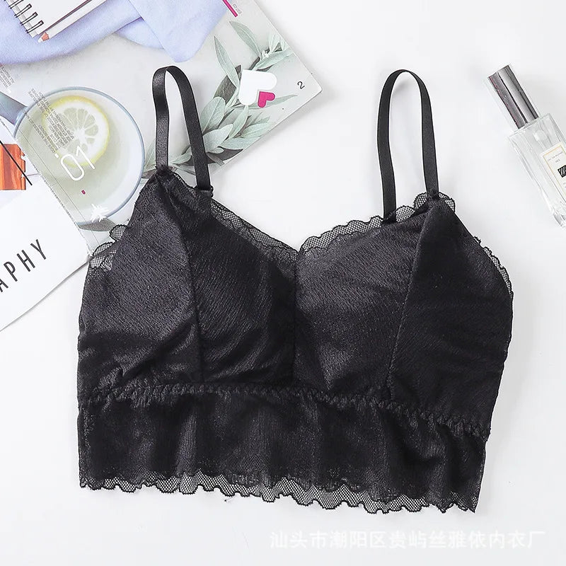 Tops For Women Lingerie Fashion Lace Top Beautiful Bra Female Seamless Bra Tube Top With Bra Pad Underwear Push Up Brassiere