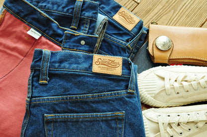 Saucezhan  315XX-18SX Men Jeans Washed Jeans Selvedge Denim Jeans for Men Distressed Jeans Taper Fit  Zipper Fly  18 oz