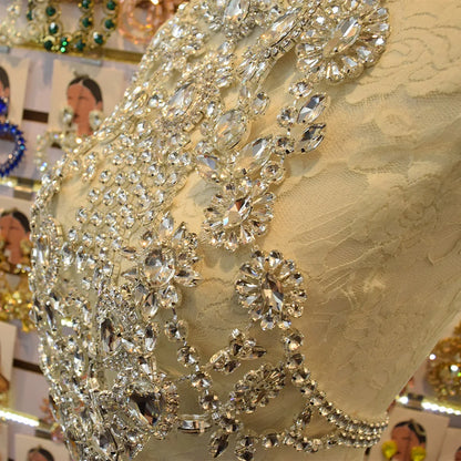 CUIER Luxurious Black Tops for Women Body Chain Jewelry Gun-black