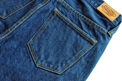 Saucezhan  315XX-18SX Men Jeans Washed Jeans Selvedge Denim Jeans for Men Distressed Jeans Taper Fit  Zipper Fly  18 oz