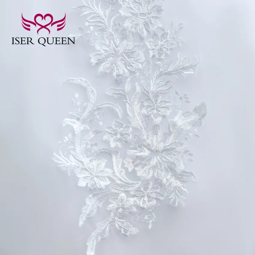 Customized V neck Beautiful Lace Appliques BOHO Wedding Dress Embroidery On Net White Plus Size Wedding Dresses Women WX0267