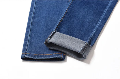 Women  Jeans for Curvy  Elastic Waist Stretchy Denim Pants Tummy Control Mom Jeans 4XL ouc551