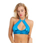 Femme Womens Fashion Top Women Shiny Metallic Faux Leather Sleeveless Halter Neck Cut Out Strappy Crop Tops Sexy Clubwear Vest
