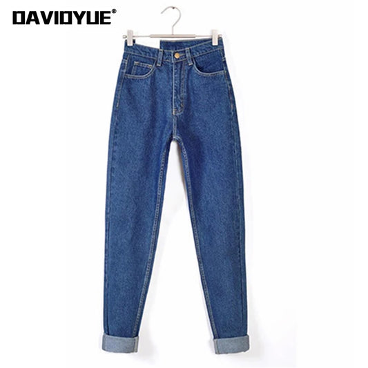 Vintage high waist jeans woman 2025 skinny black blue mom boyfriend jeans for women denim pants female trousers streetwear