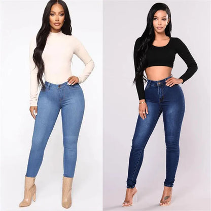 2025 New Women's High Waist Slim Jeans Fashion Casual Stretch Denim Pencil Pants