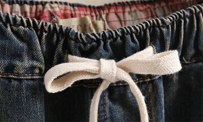 2025 Spring Autumn New Women Embroidery Retro Denim Jeans High Waist Nine Points Cowboy Trousers Denim Harlan Pants Femme126