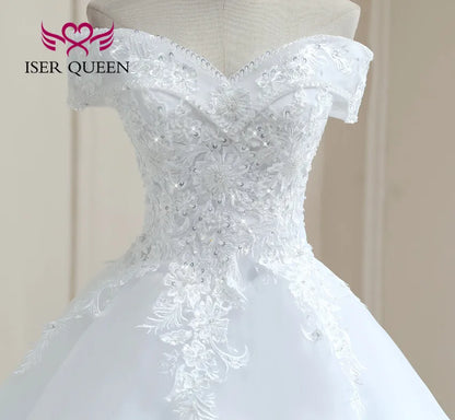 Customized V neck Beautiful Lace Appliques BOHO Wedding Dress Embroidery On Net White Plus Size Wedding Dresses Women WX0267