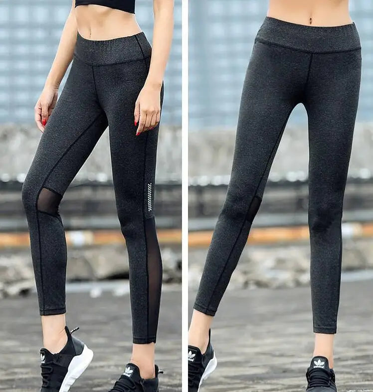 Workout Clothes Leggings Mujer Elastic High Waist Sports Leggings Women Yoga Pants Running Quick Dry Capris Crop Fitness Tight