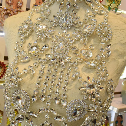 CUIER Luxurious Black Tops for Women Body Chain Jewelry Gun-black